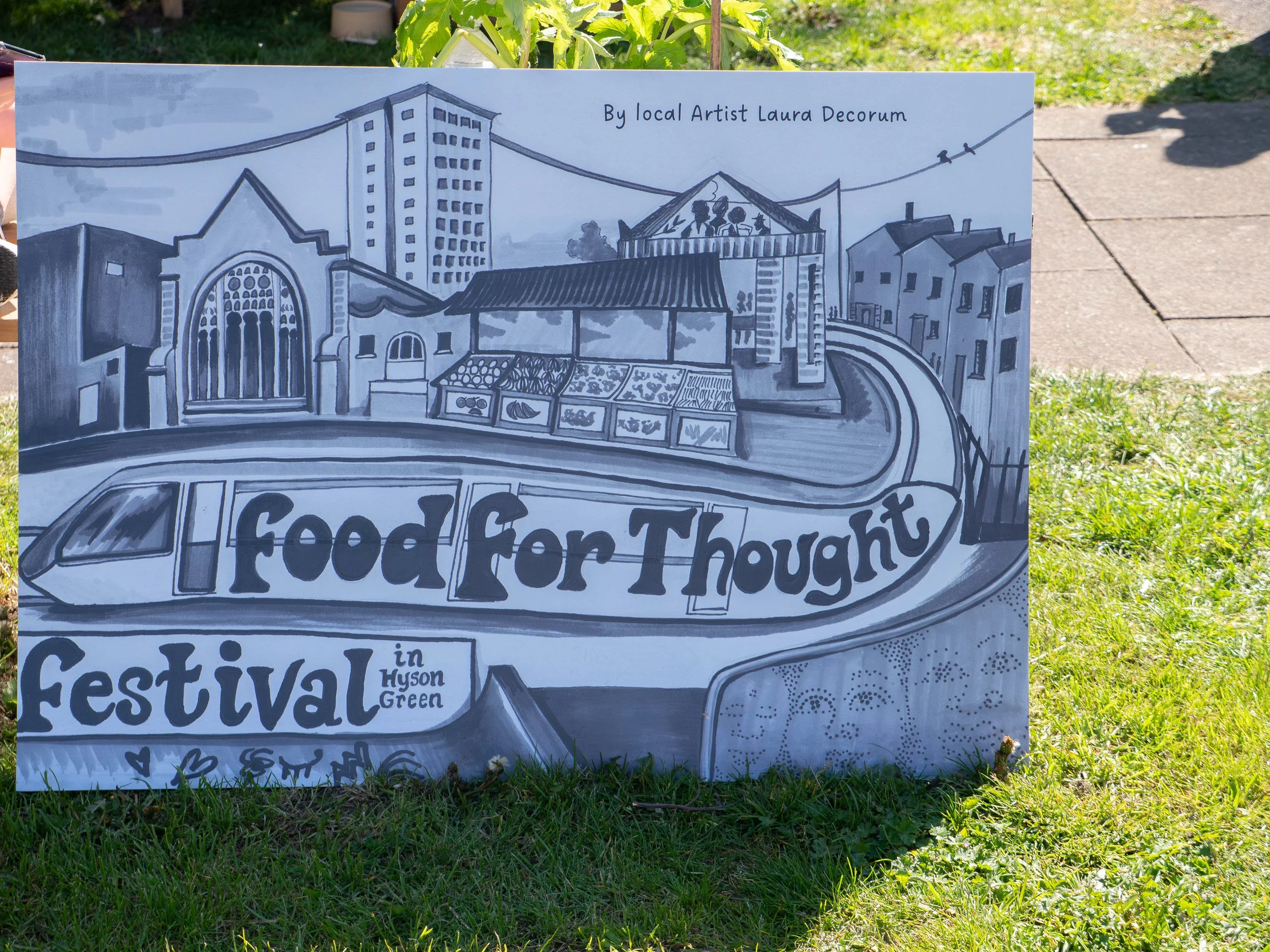 The Food for Thought poster board. 