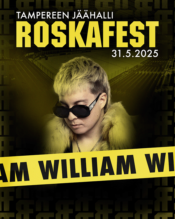Tampereen Jäähalli järjestää Raskafest -konsertin 31.5.2025, featuring artist William W.