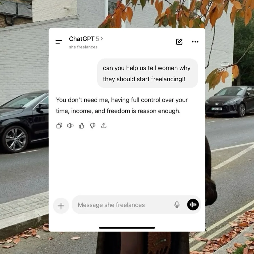 ChatGPT bestie spitting facts and we love to see them! 👀🫣

She freelances || freelance tips || freelance community || chatgpt