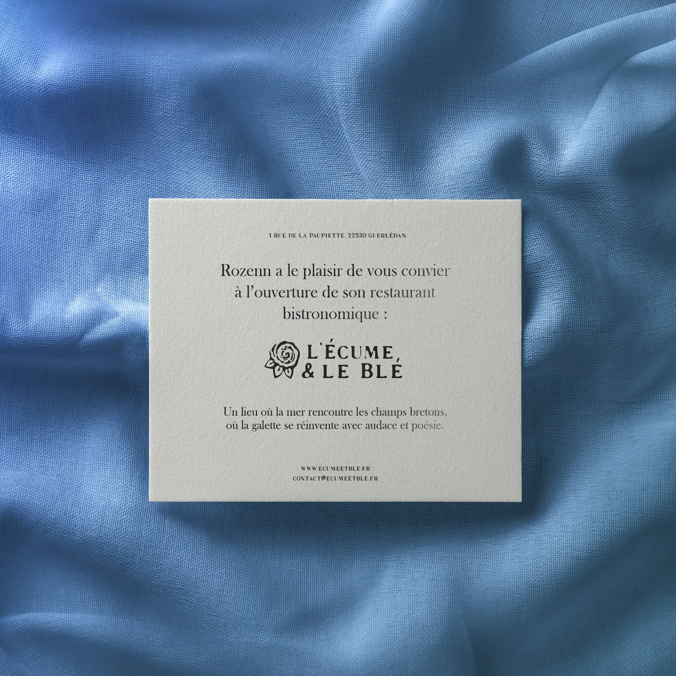 Carton d'invitation L’Écume & le Blé