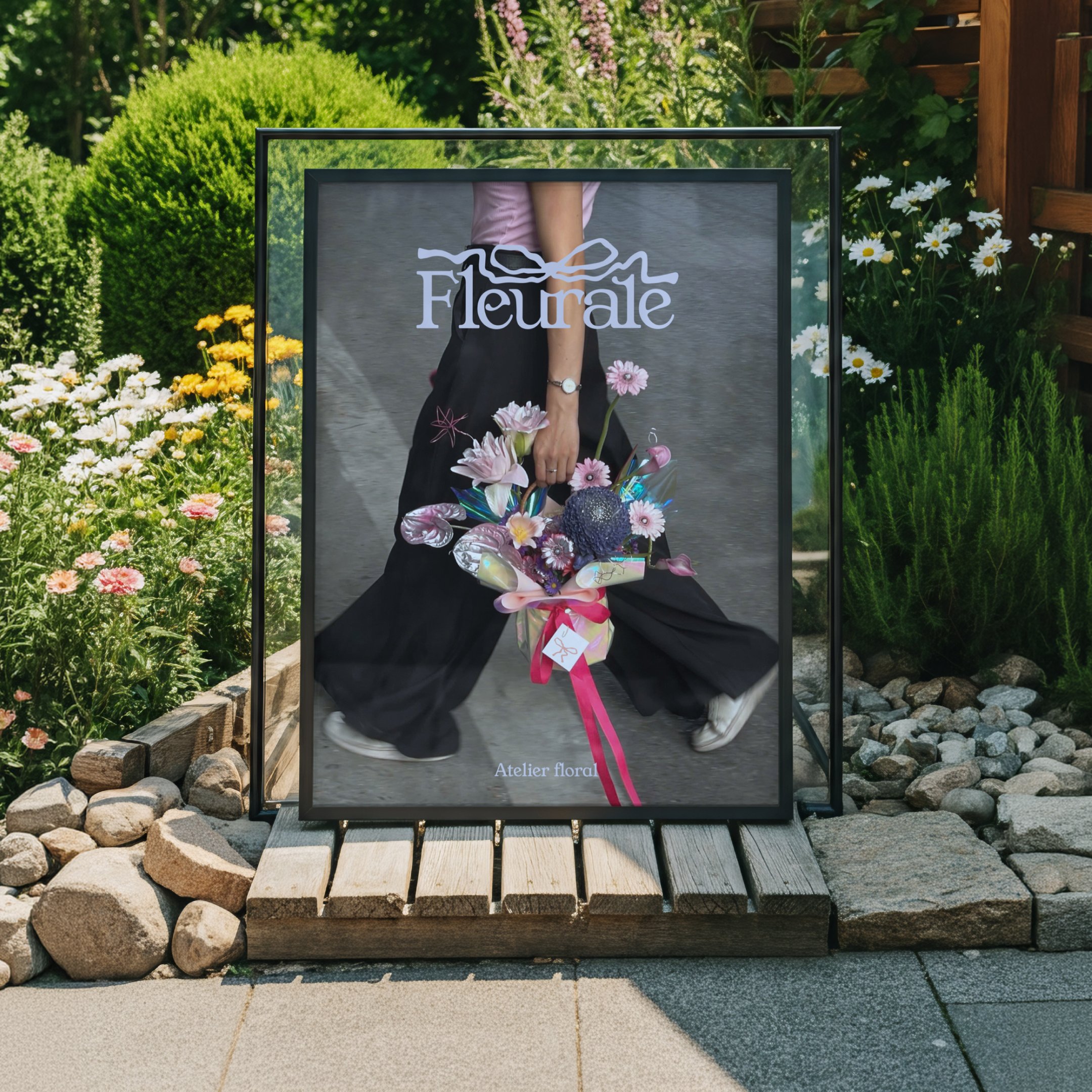 Affiche d'une pub pour Fleurale