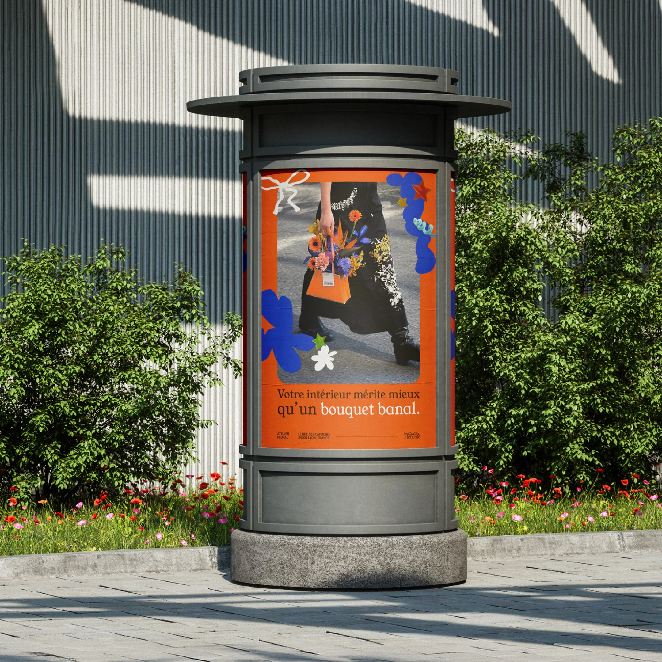 Affiche d'une pub pour Fleurale