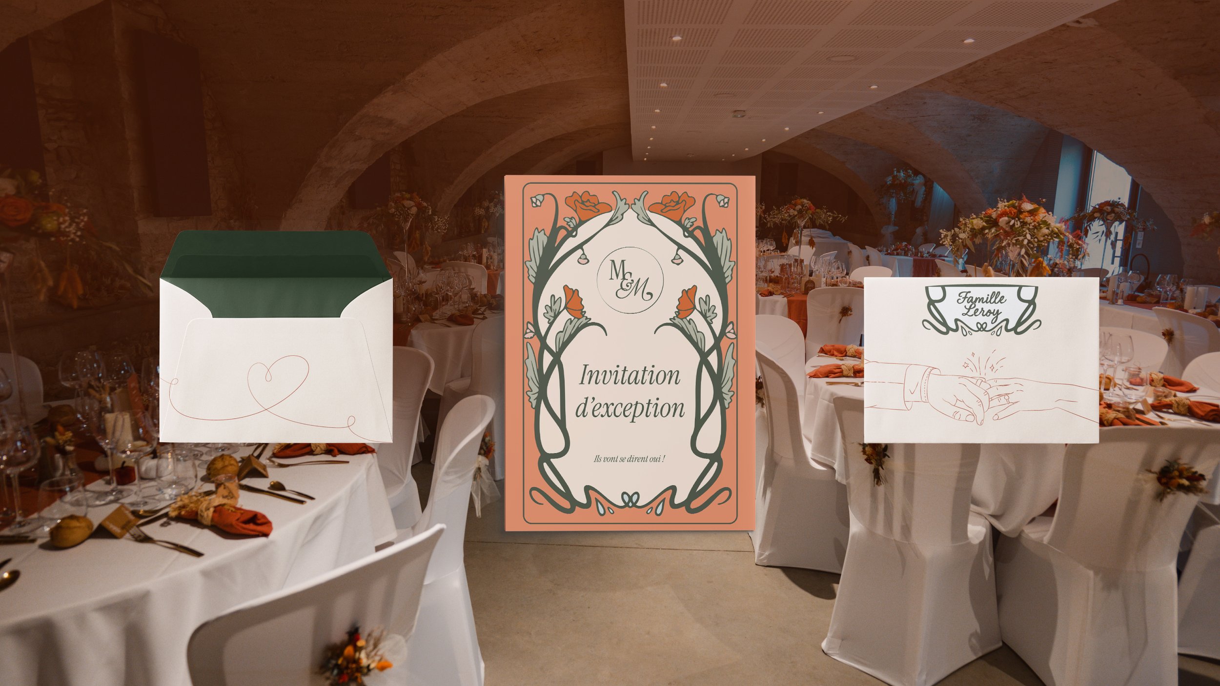 enveloppe et faire-part du mariage