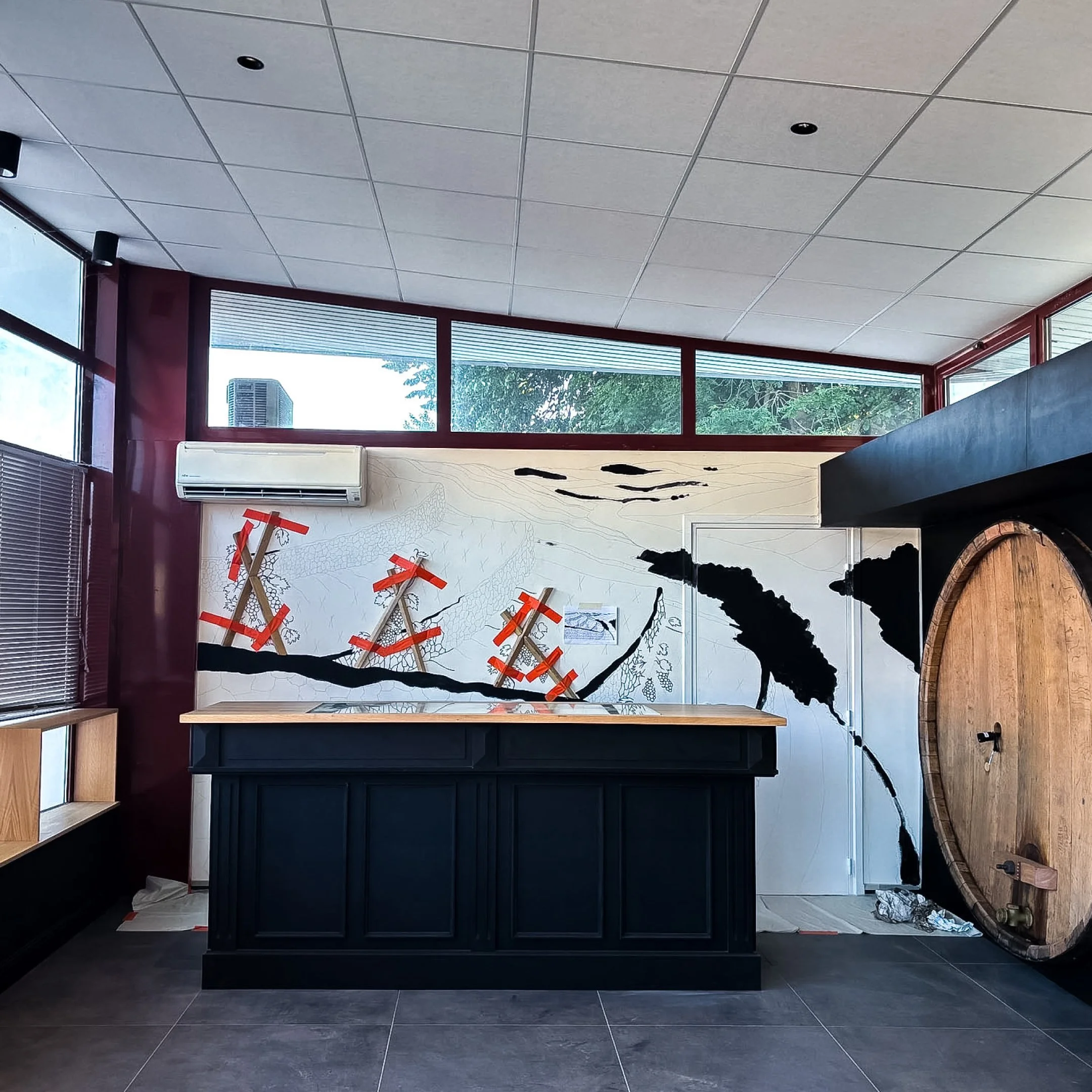 Fresque murale en cours de face