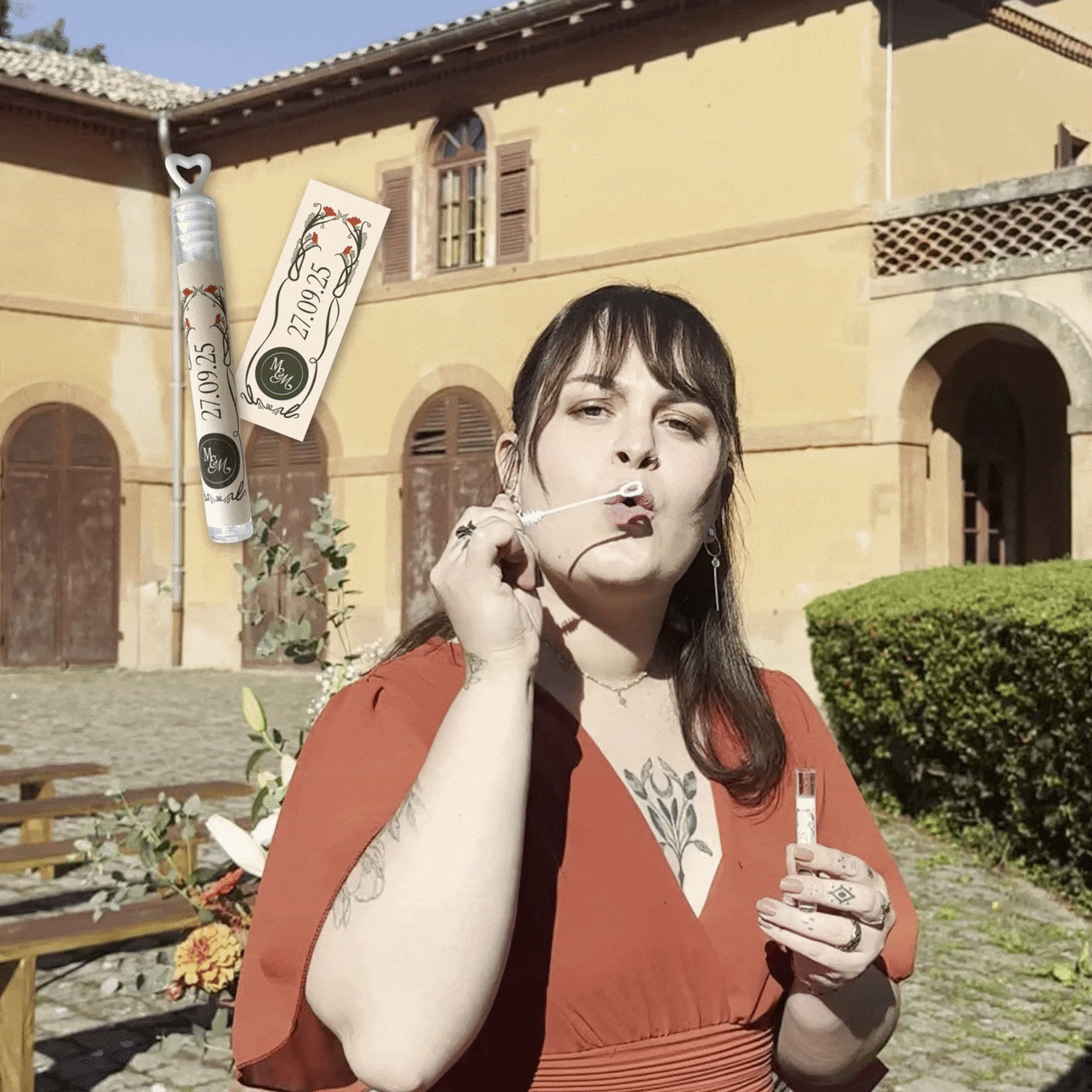 gif du design des étiquette des bulles