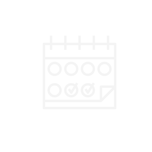 Icon of a calendar with checkmarks on two dates and a folded corner.