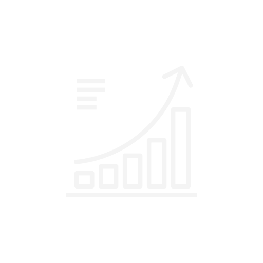 A black background with white bar chart and upward arrow representing growth or progress.