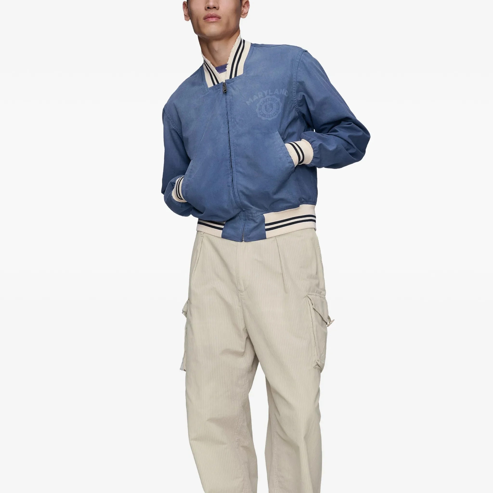 Maison Margiela Striped-hem Bomber Jacket