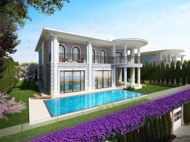 Modern Sea View Villas Above Istanbul West Marina