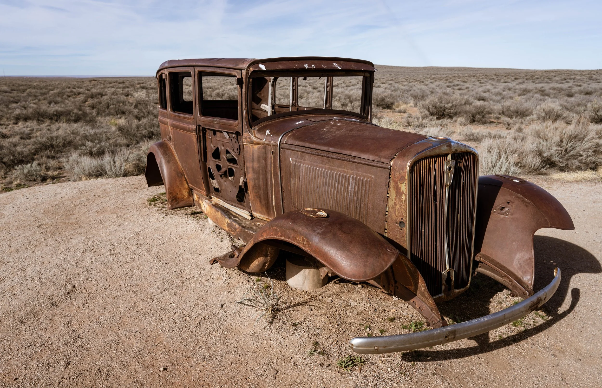 1932 Studebaker adjacent to old R66 alignment
