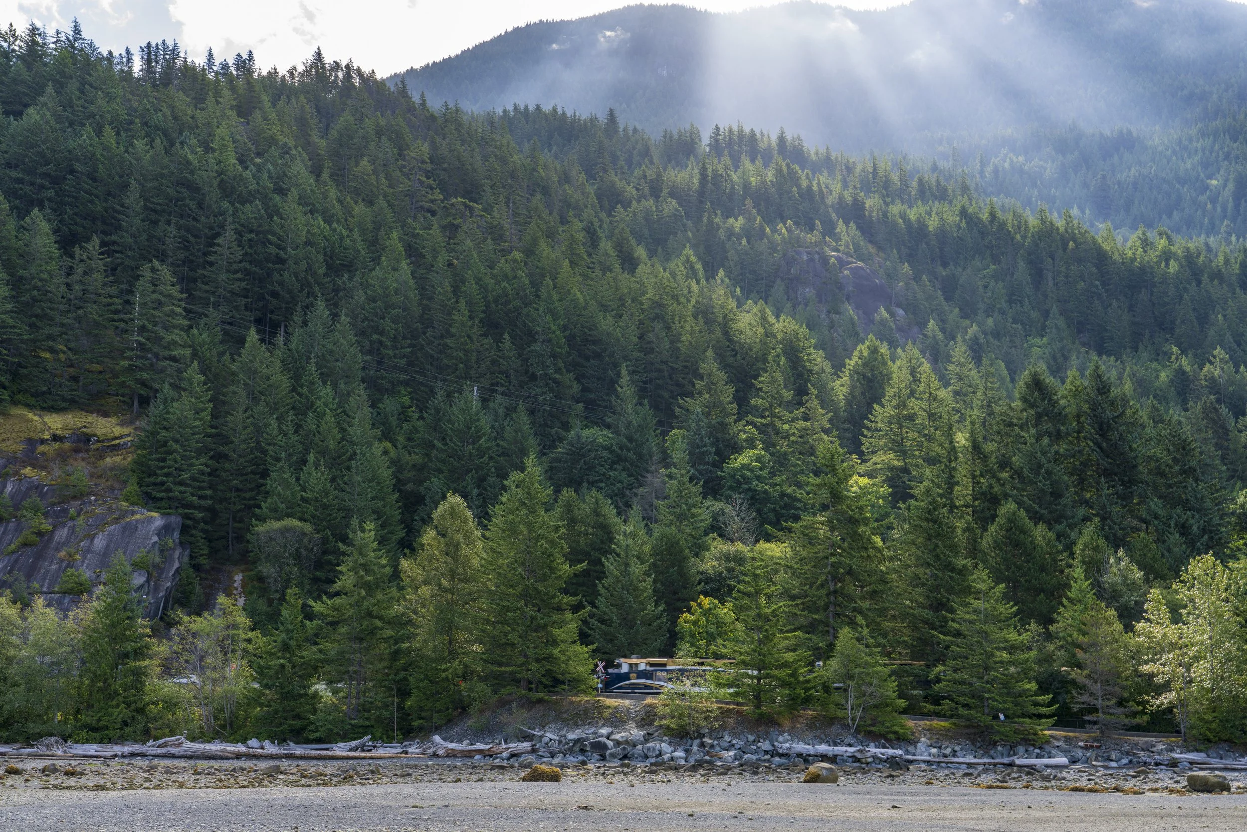 Rocky Mountaineer and west slope of Brunswick Mountain ridge, Sunshine Coast District