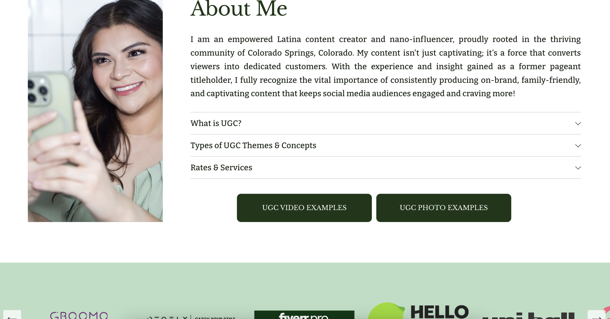 Screenshot of UGC Yalmie Portfolio