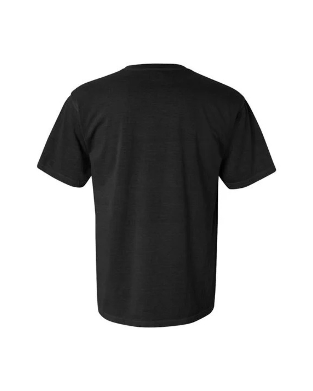 never satisfied, always grateful Mens Tee back black.png