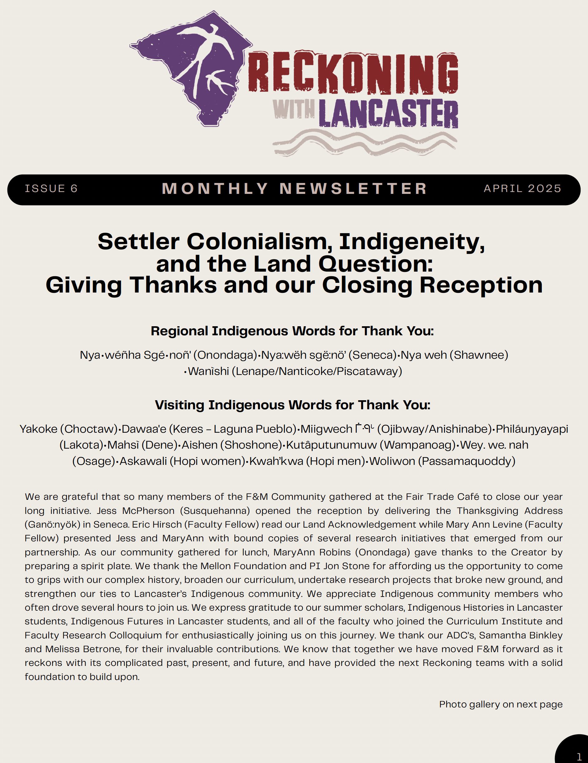 April 2025 newsletter.