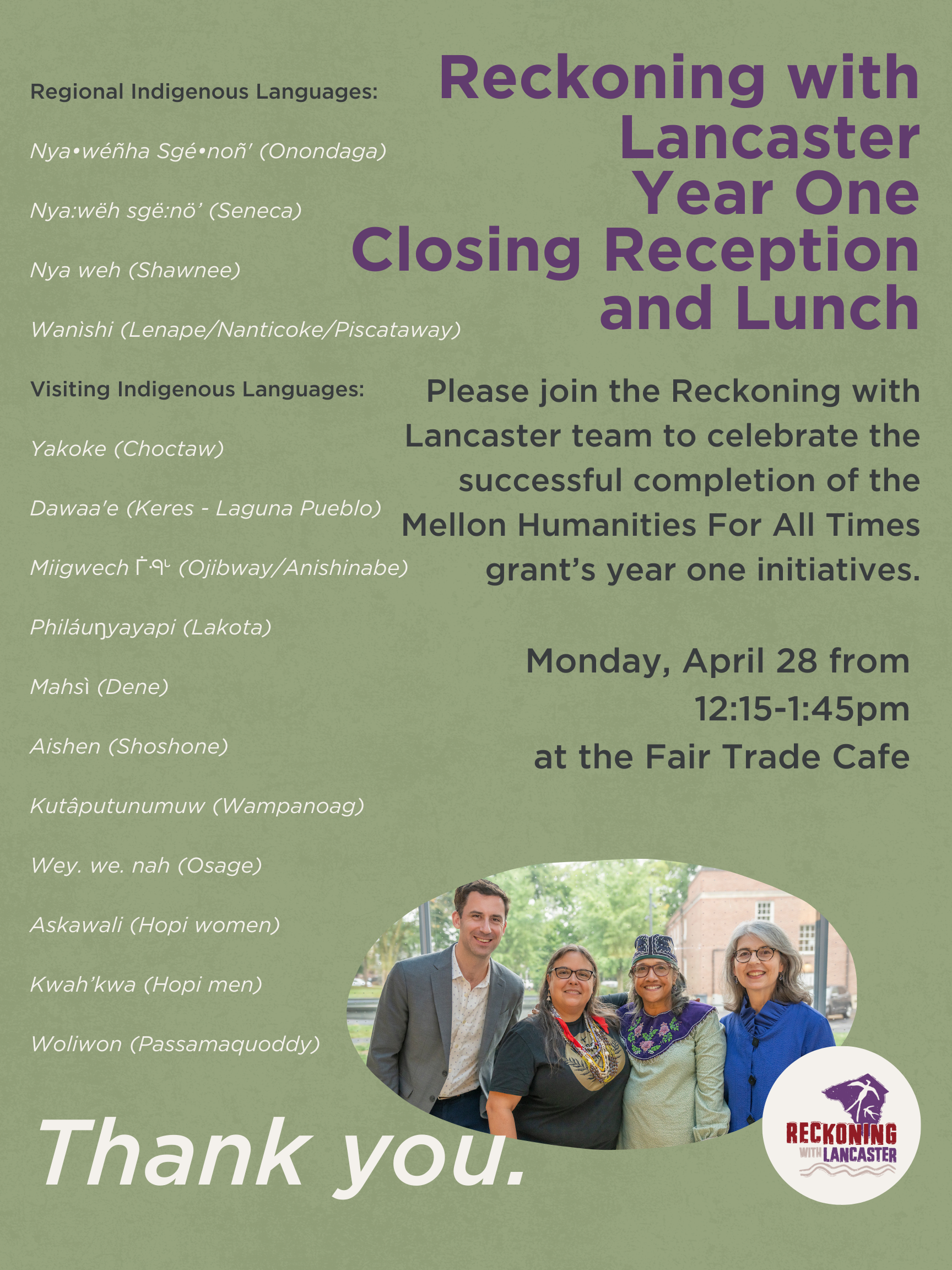 A poster for our academic year closing event on April 28, 2025.