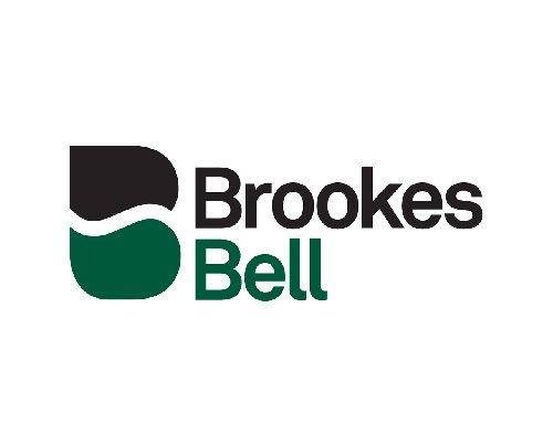 Brooks Bell logo with a stylized black and green speech bubble design.