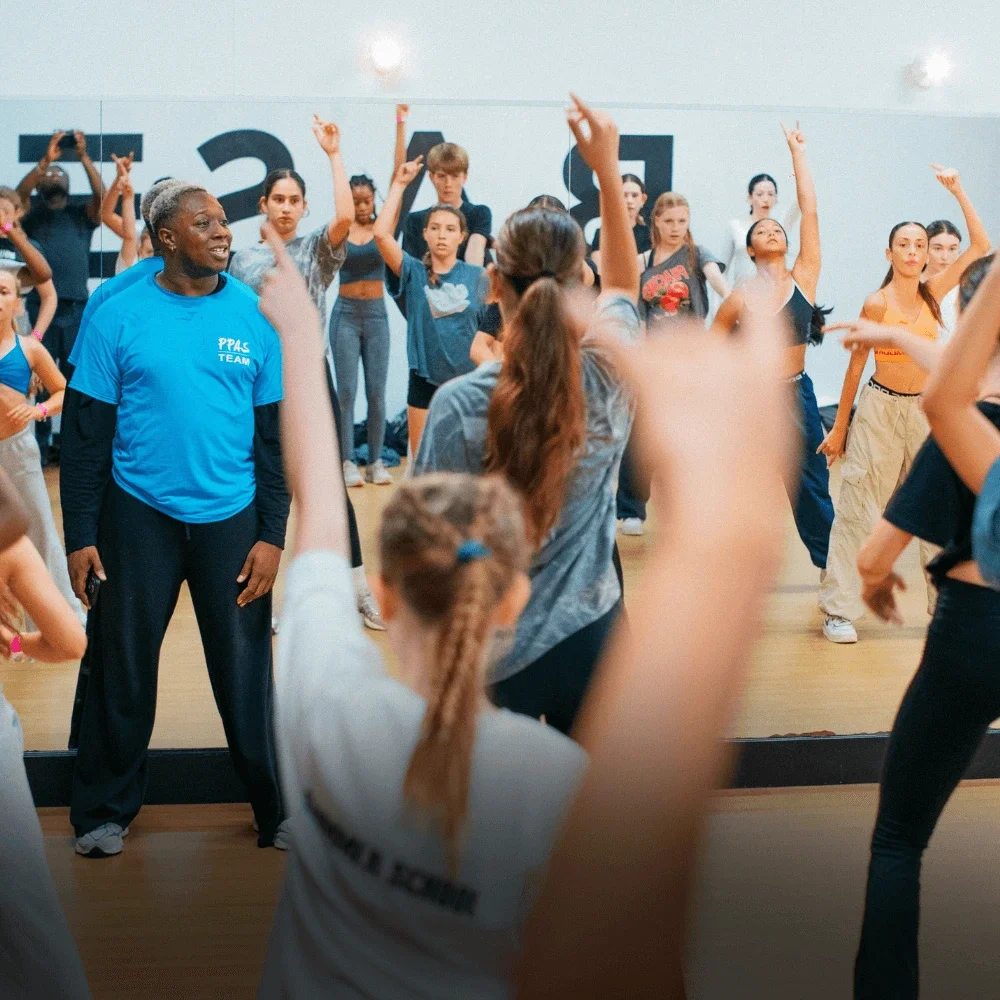 Students taking part in PPAS drop-in dance class at BASE Studios London