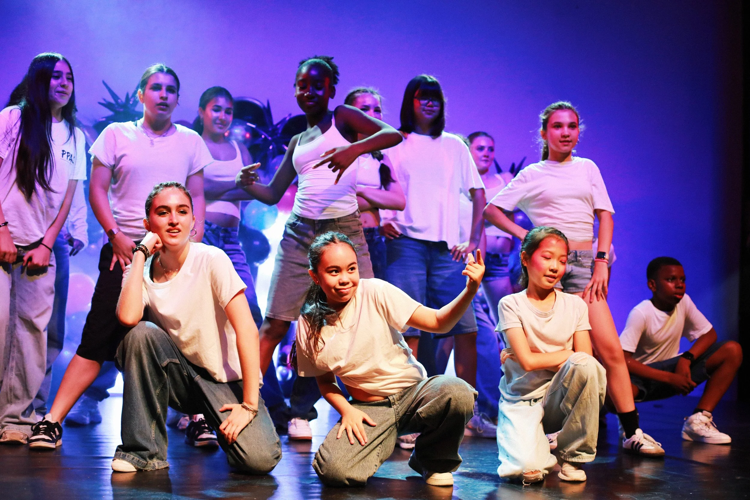 Children and teens training in dance at PPAS Lambeth building confidence technique and performance skills at BASE Dance Studios