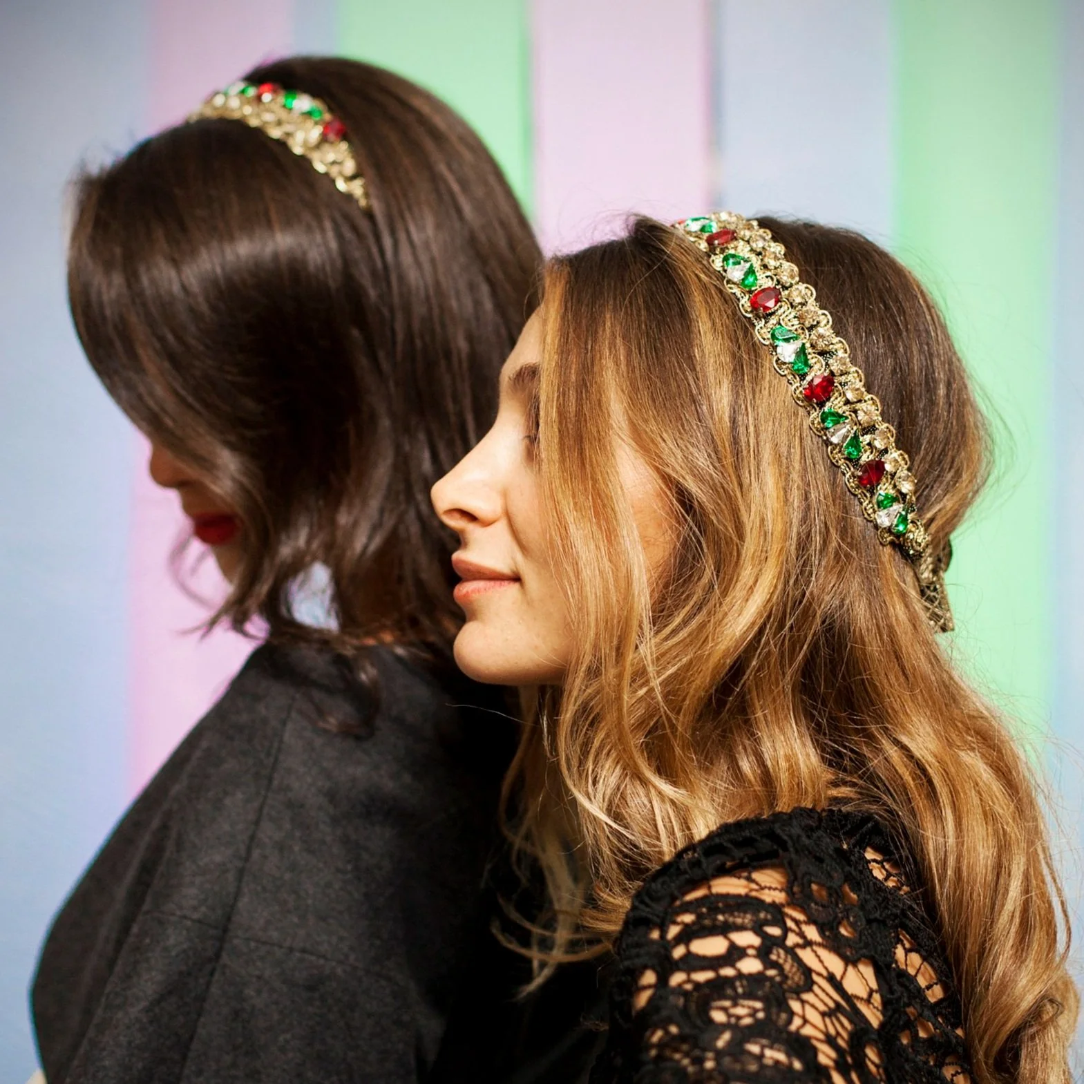 Lana El Sahely from L_Armoire de Lana, Carolina Chammas from Aura Head Pieces and Lebelik Collaborate together for a Christmas head piece.jpg