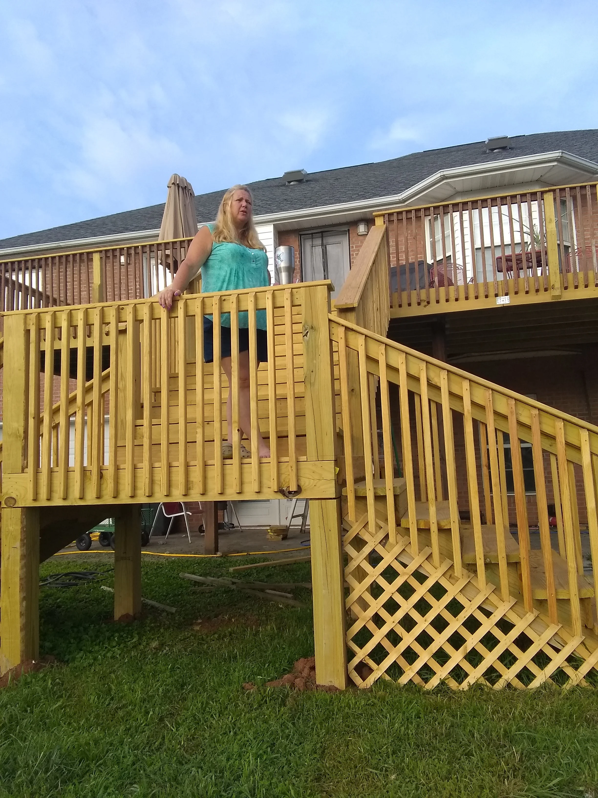Proud home owner, deck, stair work.