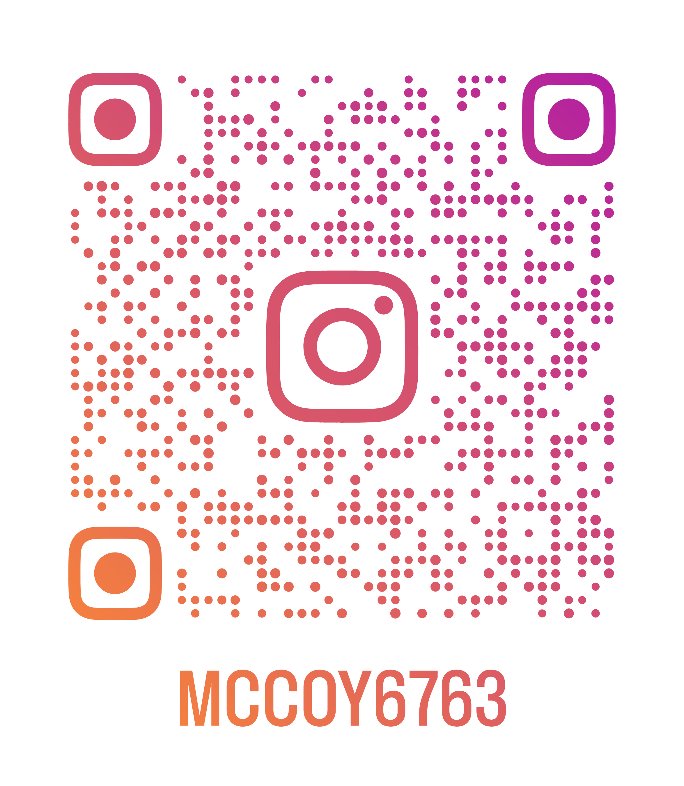 Instagram QR code with username "MCCOY6763"
