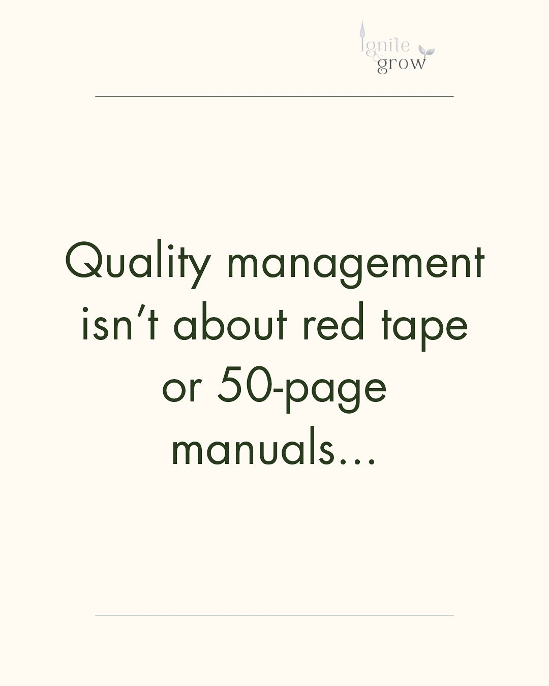 You don&rsquo;t need 50-page manuals or a background in ISO standards to have a quality business.
⠀
Quality management is about:
✅ Spotting where things go wrong (and why)
✅ Fixing problems without creating new ones
✅ Delivering a consistently great 