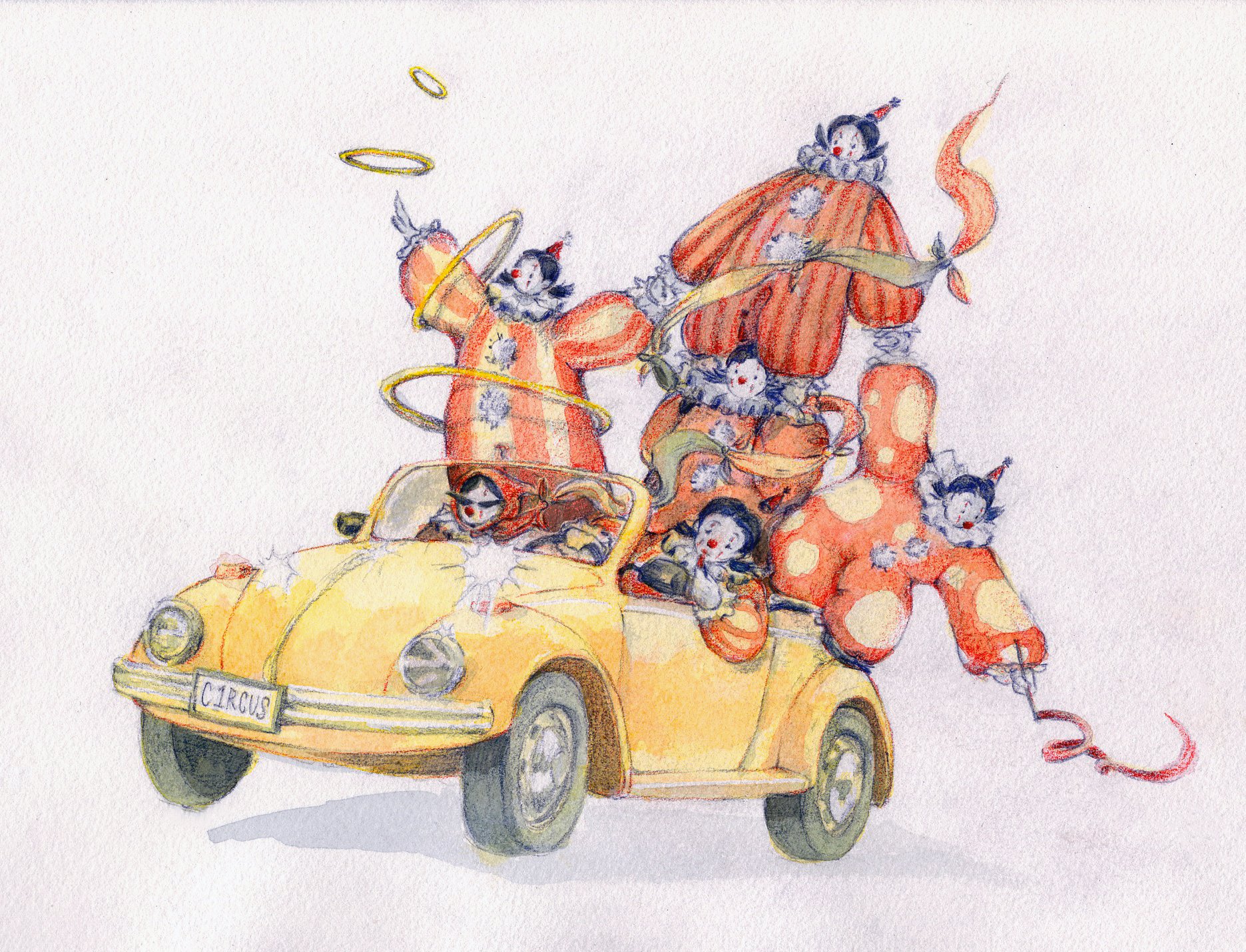 Girl's Trip - watercolor, colored pencil (2026)