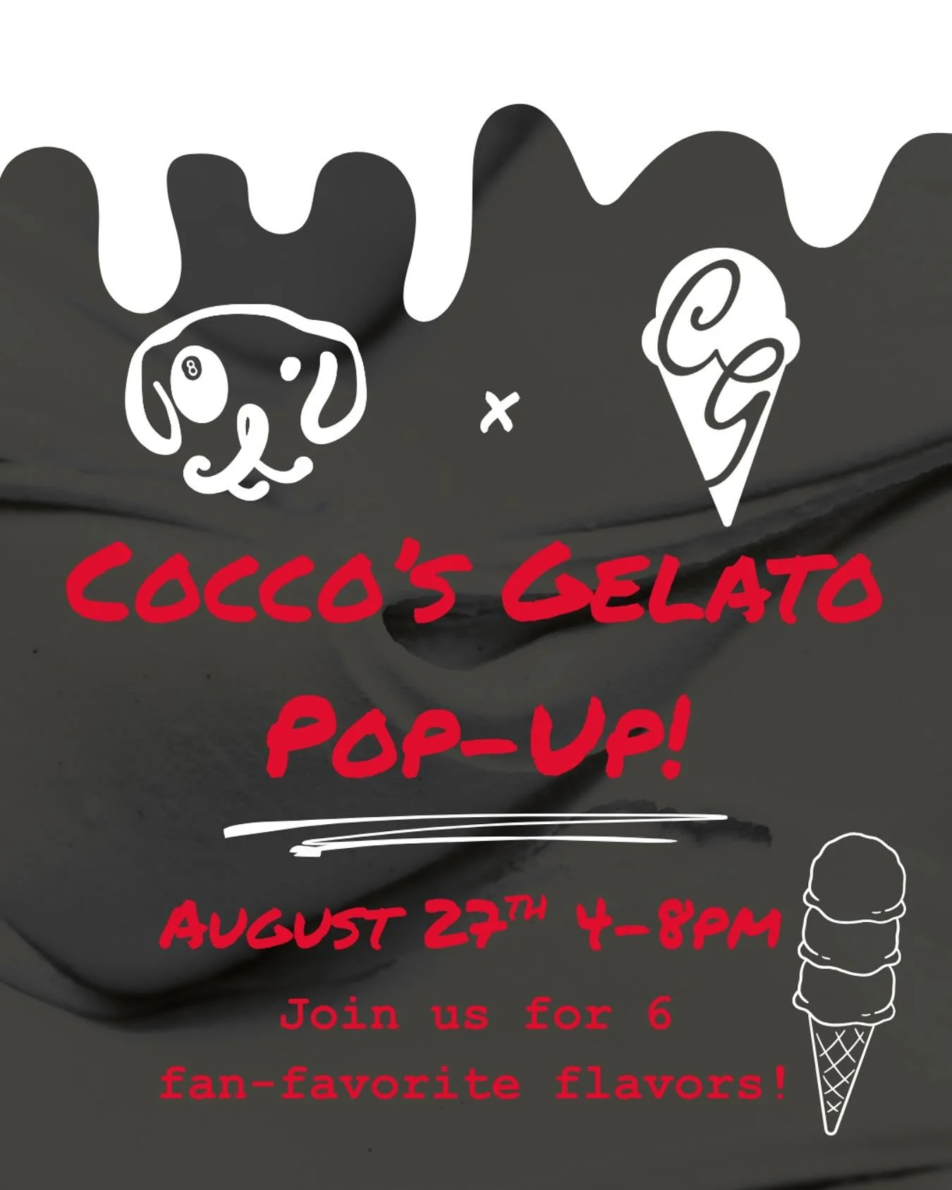 POP-UP ALERT! We&rsquo;re teaming up with @coccos.gelato for a sweet summer treat! 

August 27th, from 4&ndash;8pm, come by Cellar Dog Philly for 6 fan-favorite flavors you won&rsquo;t want to miss! 

&bull;
&bull;
&bull;
#philly #PHL #phillybars #ph