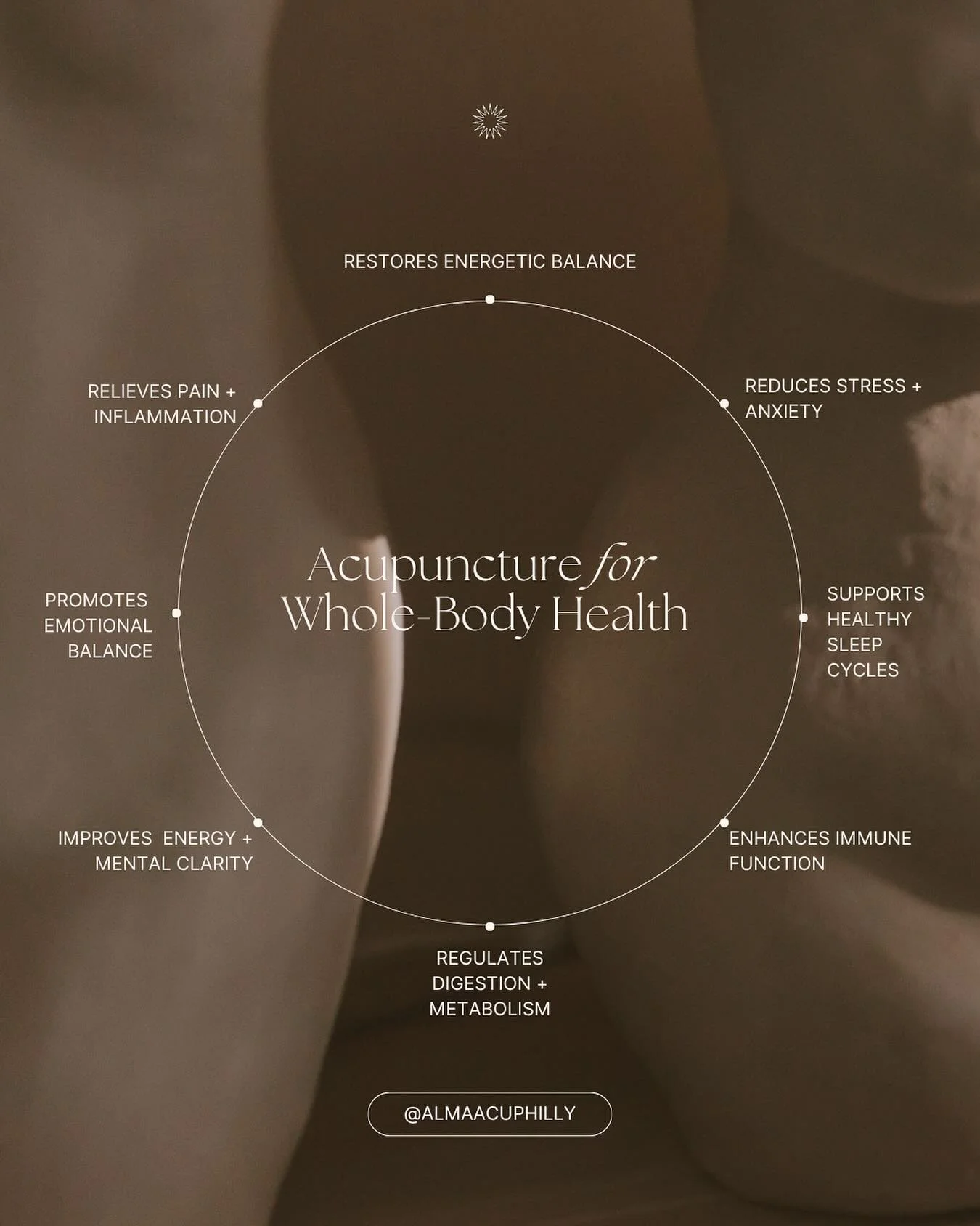 Acupuncture works on the whole system: body, mind, and spirit&bull;&bull;&bull;to bring you back into alignment.
💆🏽&zwj;♀️✨ From stress relief to better sleep, every point supports balance.
#Acupuncture #WholeBodyHealth #phillywellness