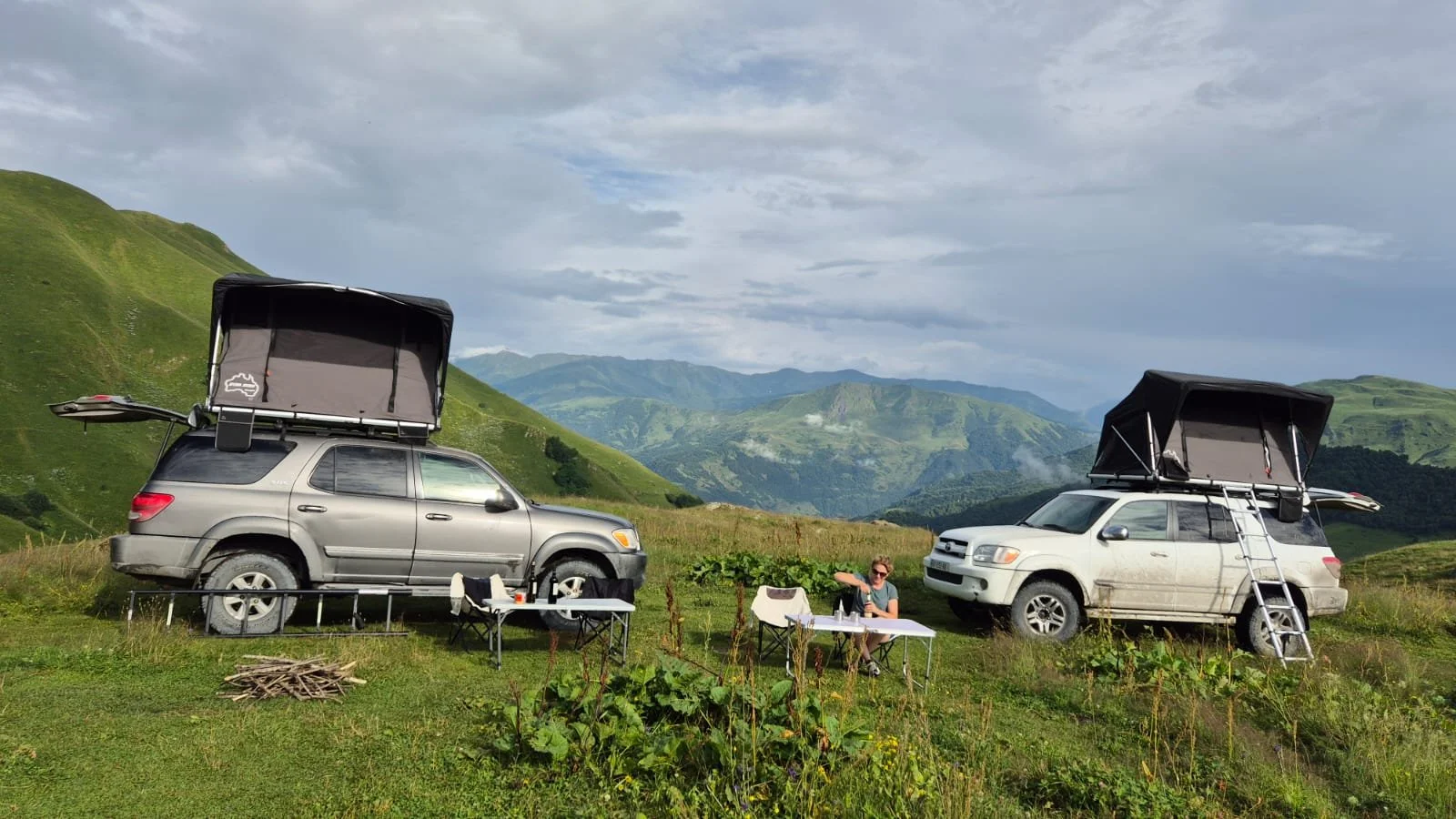 Daktent in de bergen