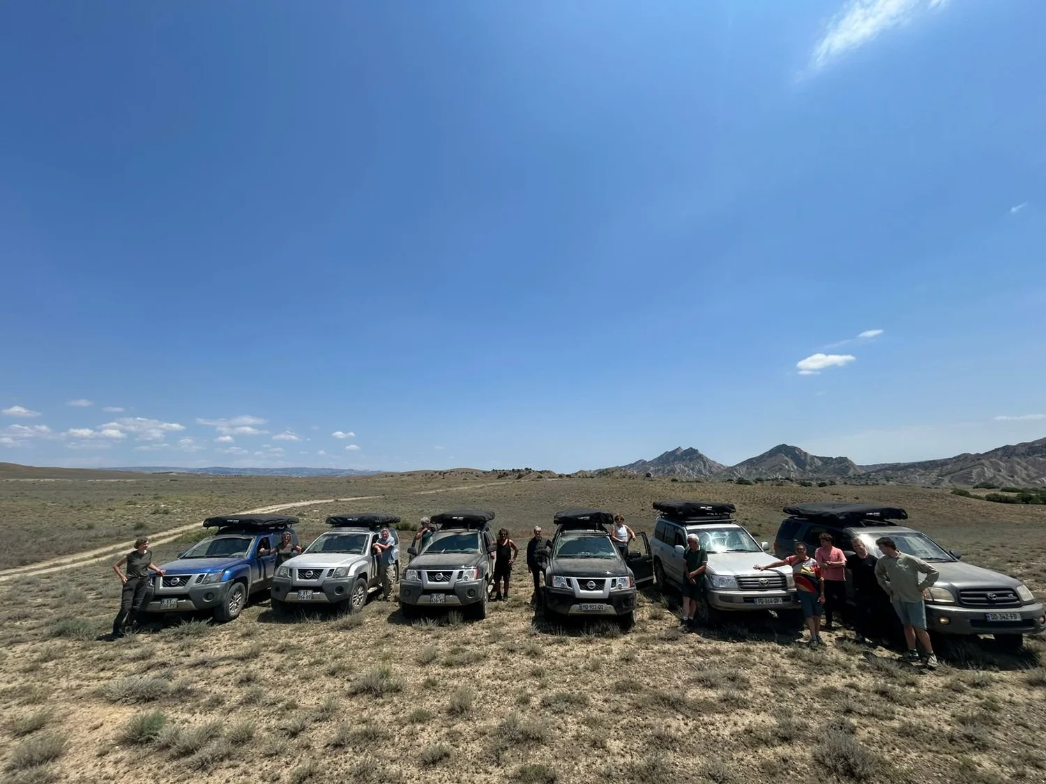 Groepsfoto tijdens de roadtrip