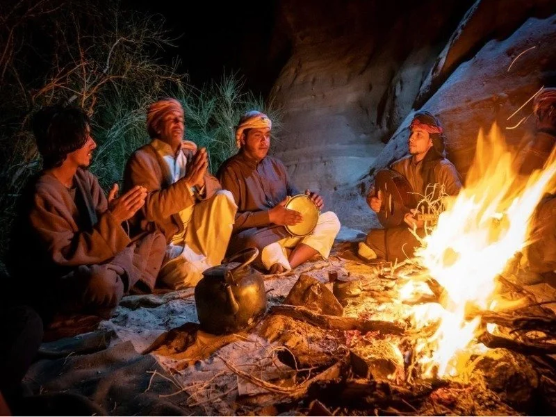 Lokale Bedoeïenencrew in Wadi Rum