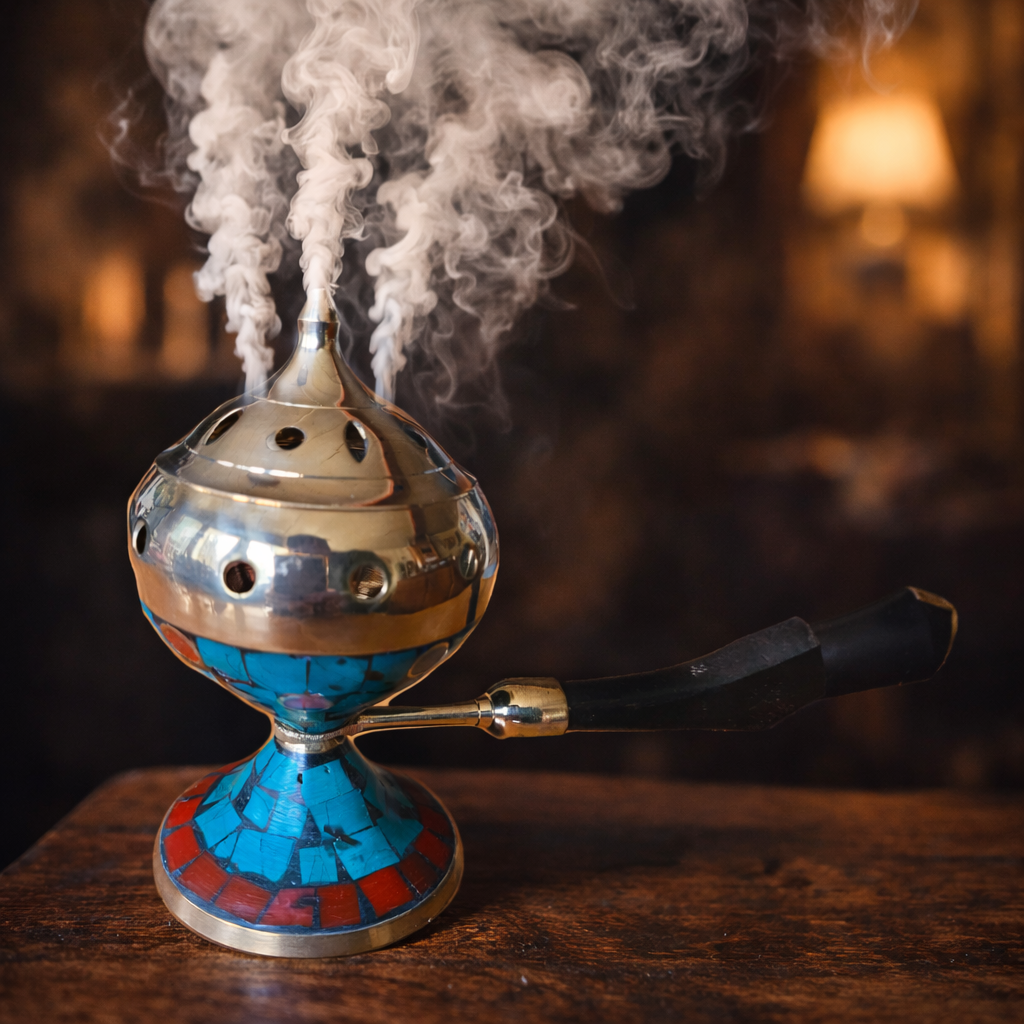 Räucherkelch für Kohle mit langem Griff