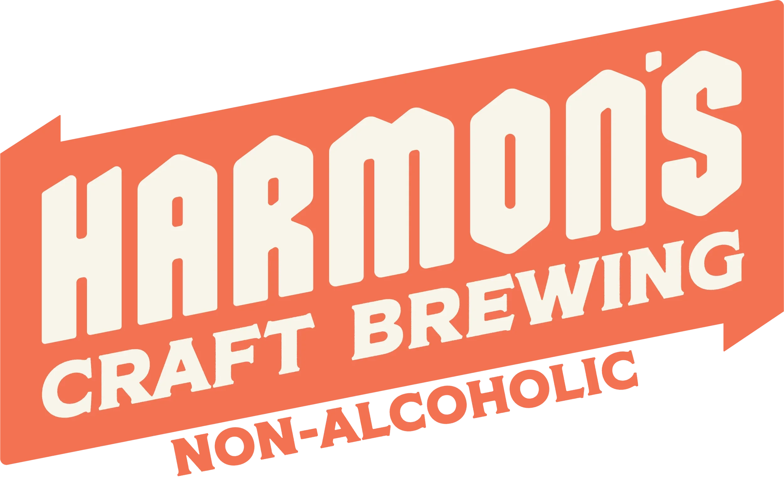 Close-up of a sign with the words 'CRAFT BREWING NON-ALCOHOLIC' in large, white text on an orange background.