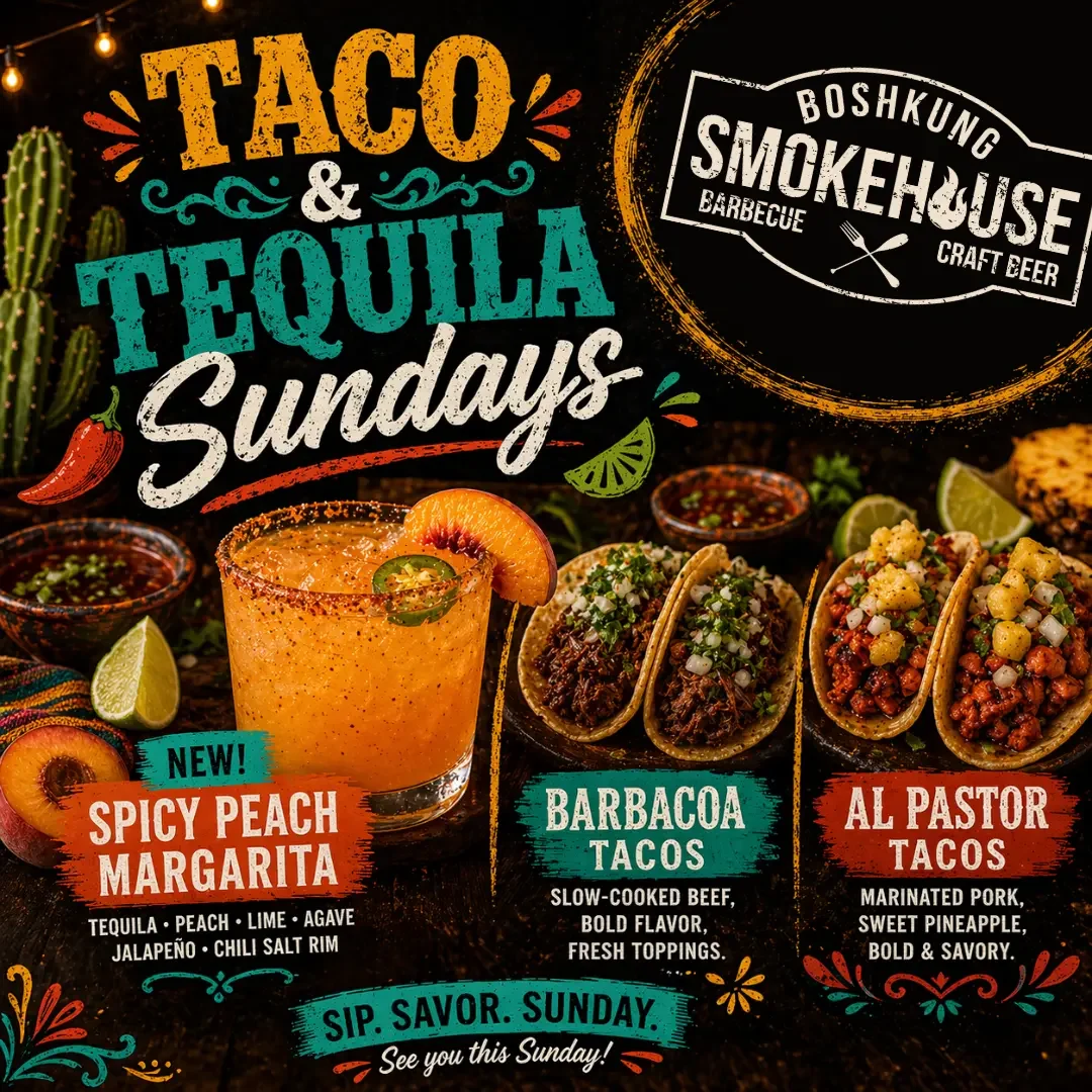 Tacos & Tequila Every Sunday! Starting May Long!