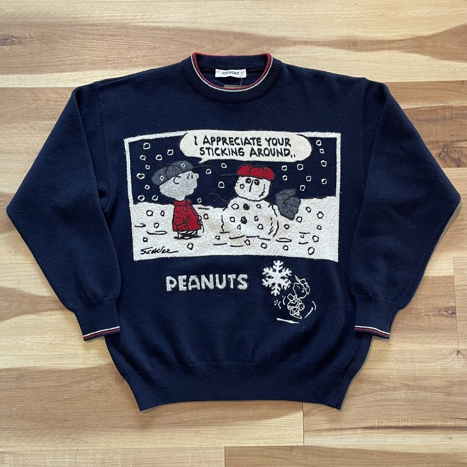 Mens Sweaters Iceberg Pullover Snoopy Iceberg Snoopy Embroidered