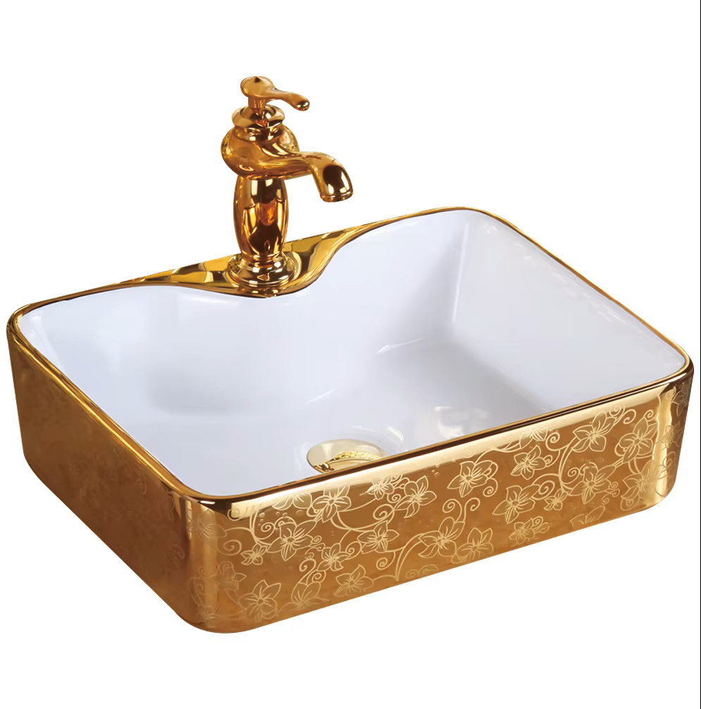 Luxury Design Gold Plated Bathroom Sinks