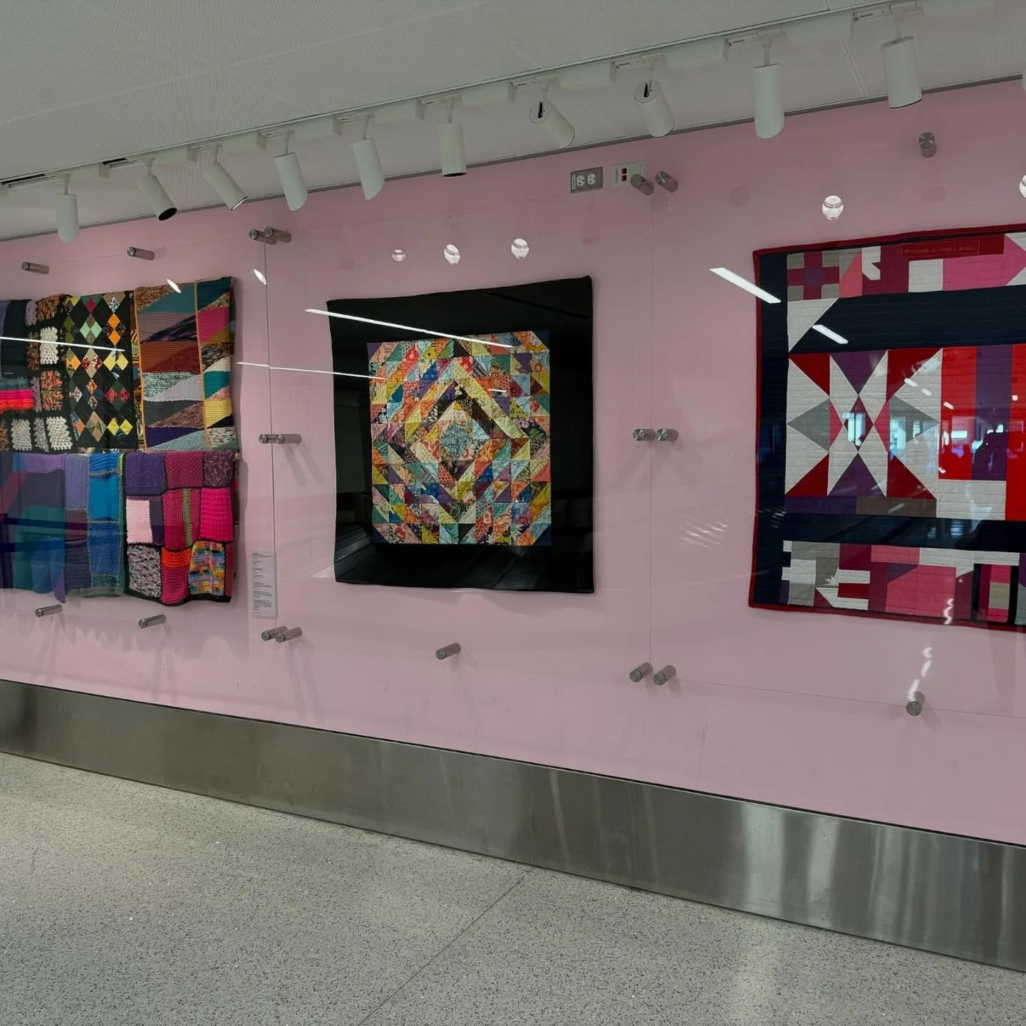 Have you been to see Welcome Blanket at LAX terminal 4 baggage claim? 
The work is gorgeous.
The folks at @flylaxairport @americanair are lovely. 

These pics are by @hager8645 via @stevenwolkoff (it is always super cool to connect and reconnect post