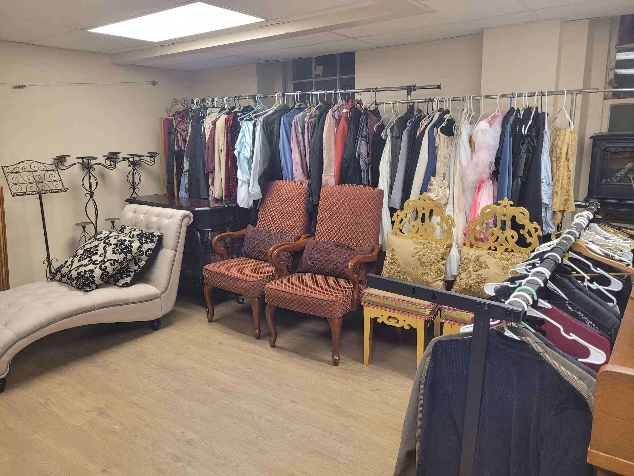Our Prop Master/Costumer Extraordinaire Rebecka keeps an organized house and runs a tight ship....until tech week that is ( Don't ask to see our after pictures ;) )