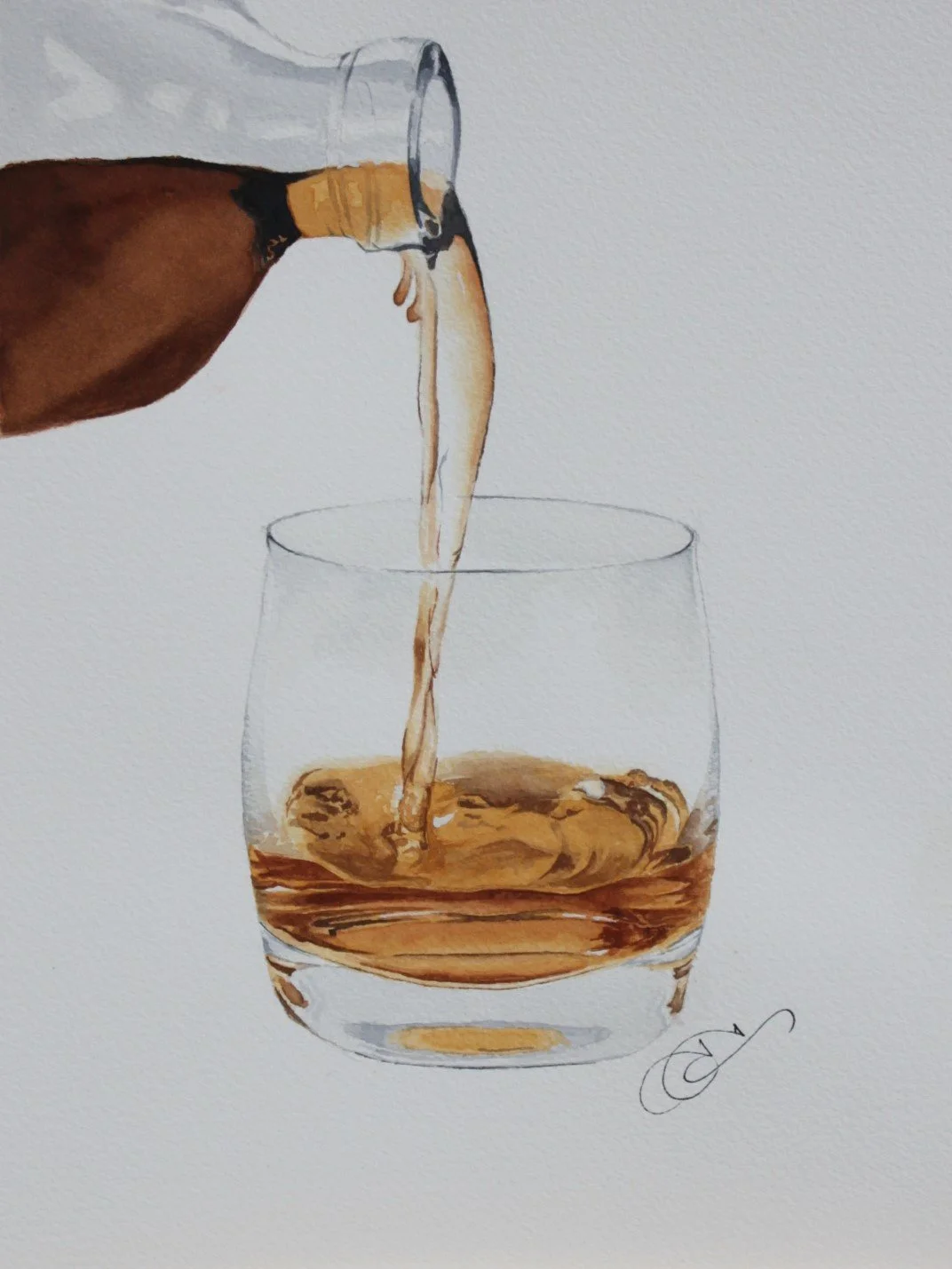 Bourbon Pour Original Painting