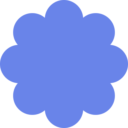 Blue scalloped shape