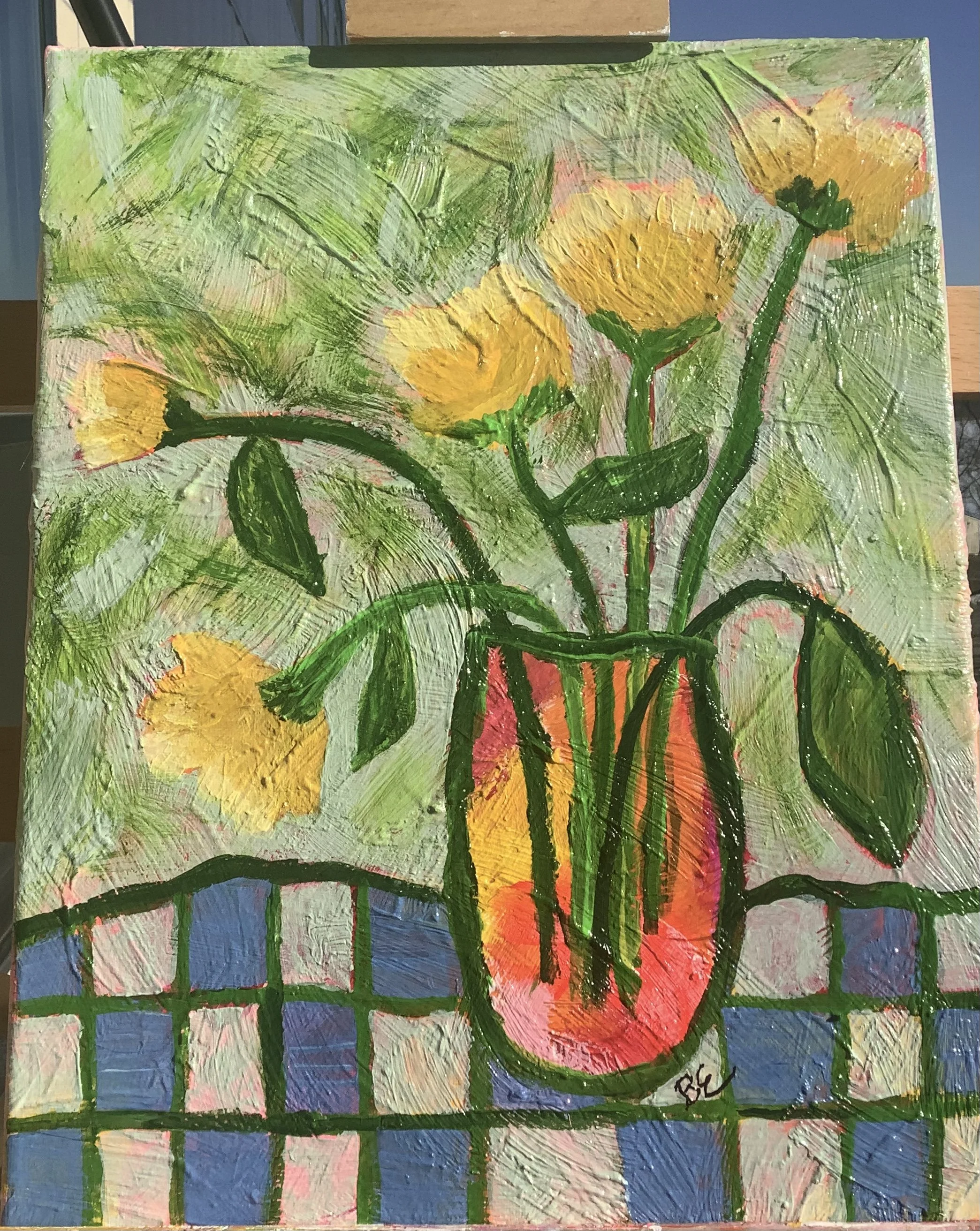 Ivy~ arrived at her first protest alone but left with a crowd of friends. Her sign pointed out that Trump has 34 more felonies than the average immigrant.