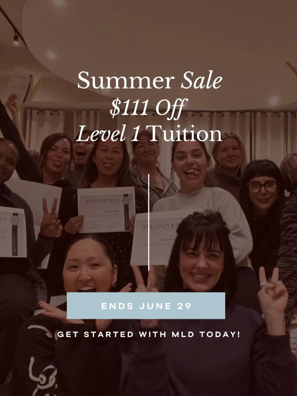 Summer Sale | $111 Off Level 1 Tuition

If you&rsquo;ve been considering learning Manual Lymphatic Drainage, this is your sign.

For a limited time, we&rsquo;re offering $111 off Level 1 tuition for any upcoming training date registered before June 2