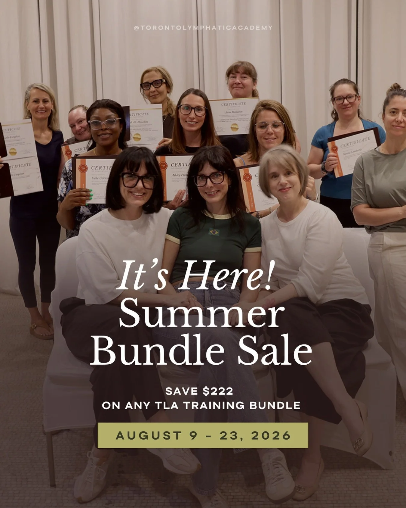 From August 9&ndash;23, receive $222 off any Toronto Lymphatic Academy training bundle.

Whether you&rsquo;re ready to begin your certification journey or complete your advanced training, this is the best opportunity of the year to save while securin