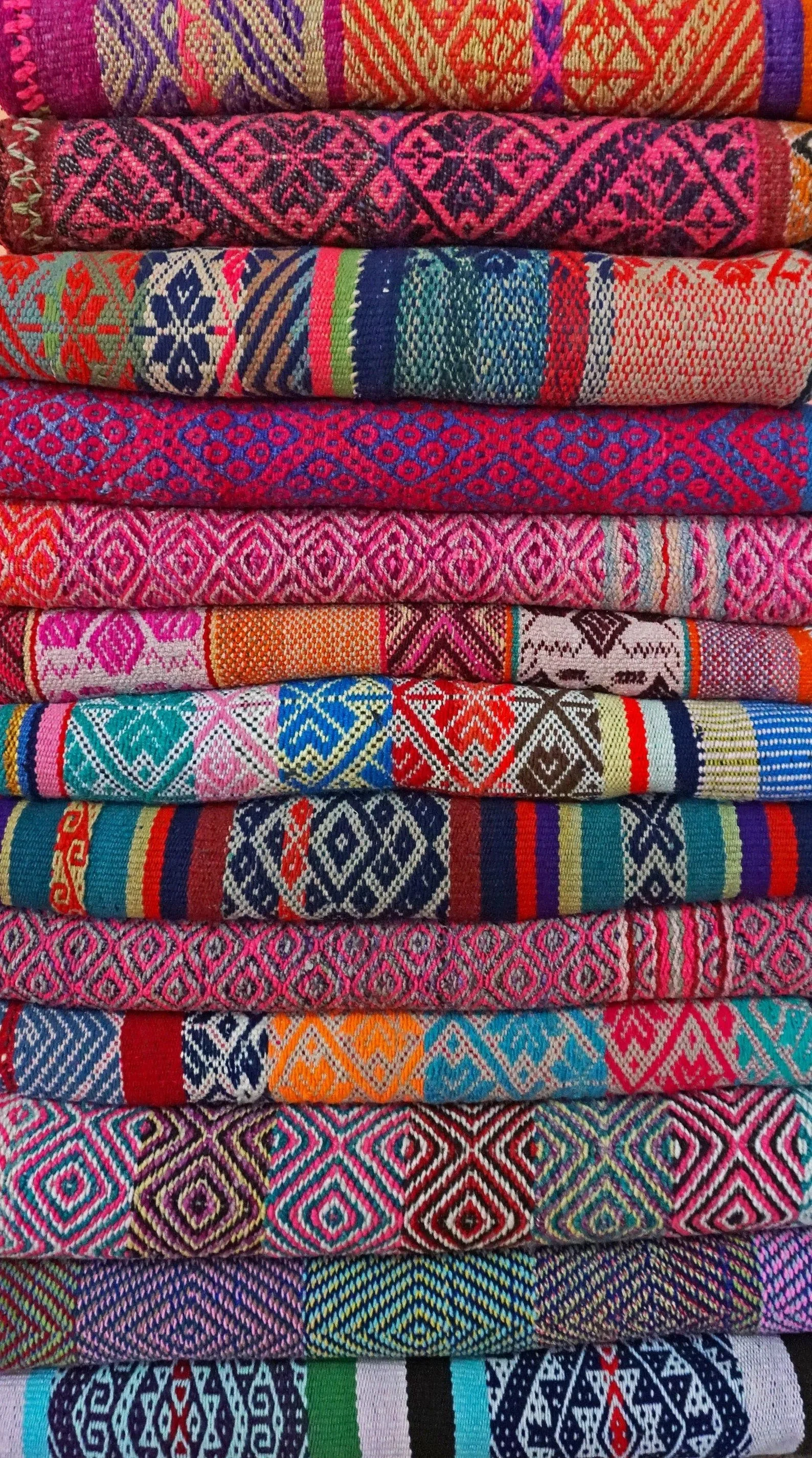 pile of andean alpaca blankets