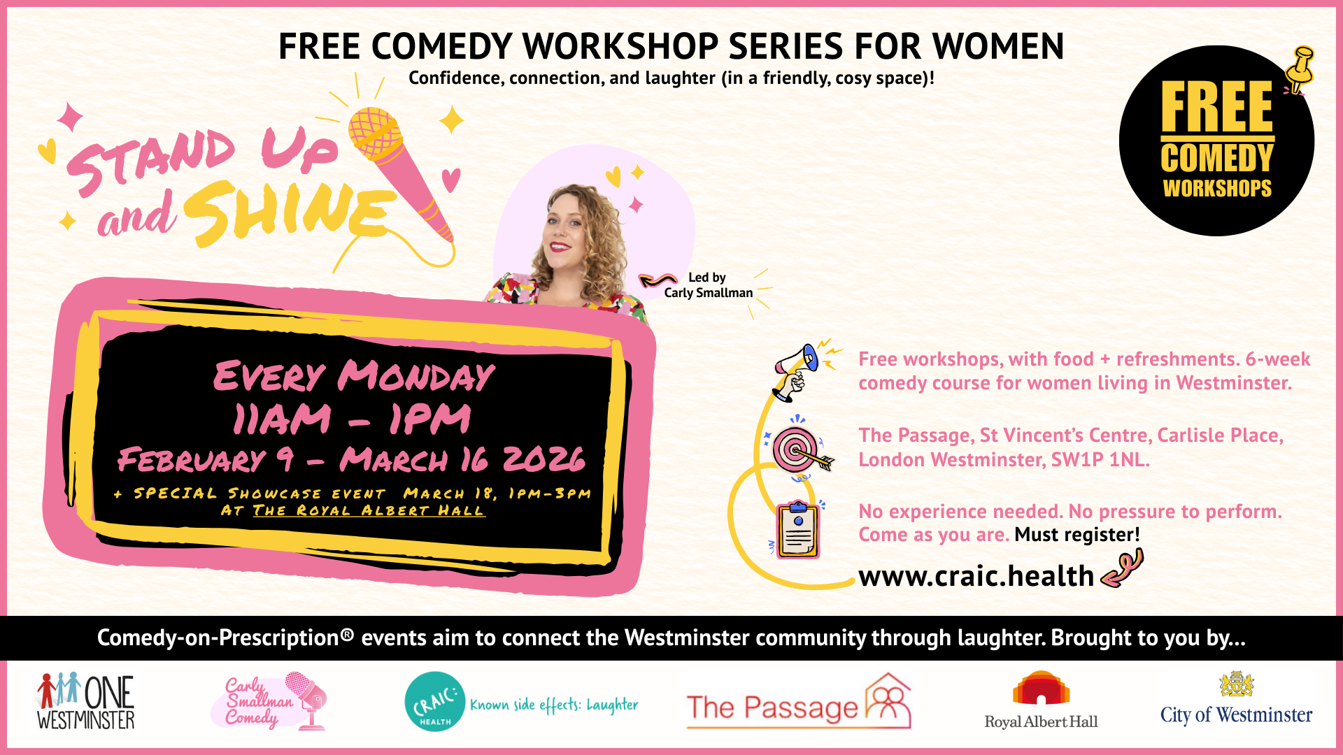 Stand Up and Shine — Free Comedy Workshop Series