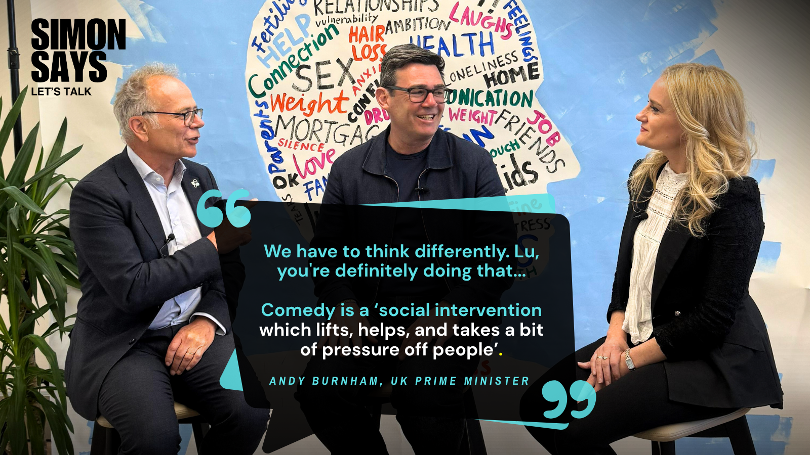 Simon Says, Let’s Talk launches online, with Andy Burnham MP as the first guest