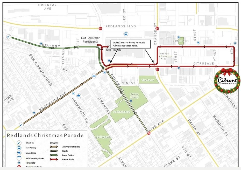 Heads up 🎄 The Redlands city&rsquo;s Christmas parade is tonight 🎅🏻please plan extra time for parking. Citrus Street will be closed, so check the parade map to plan accordingly. 

The parade can be viewed from our heated front patio. Patio food me