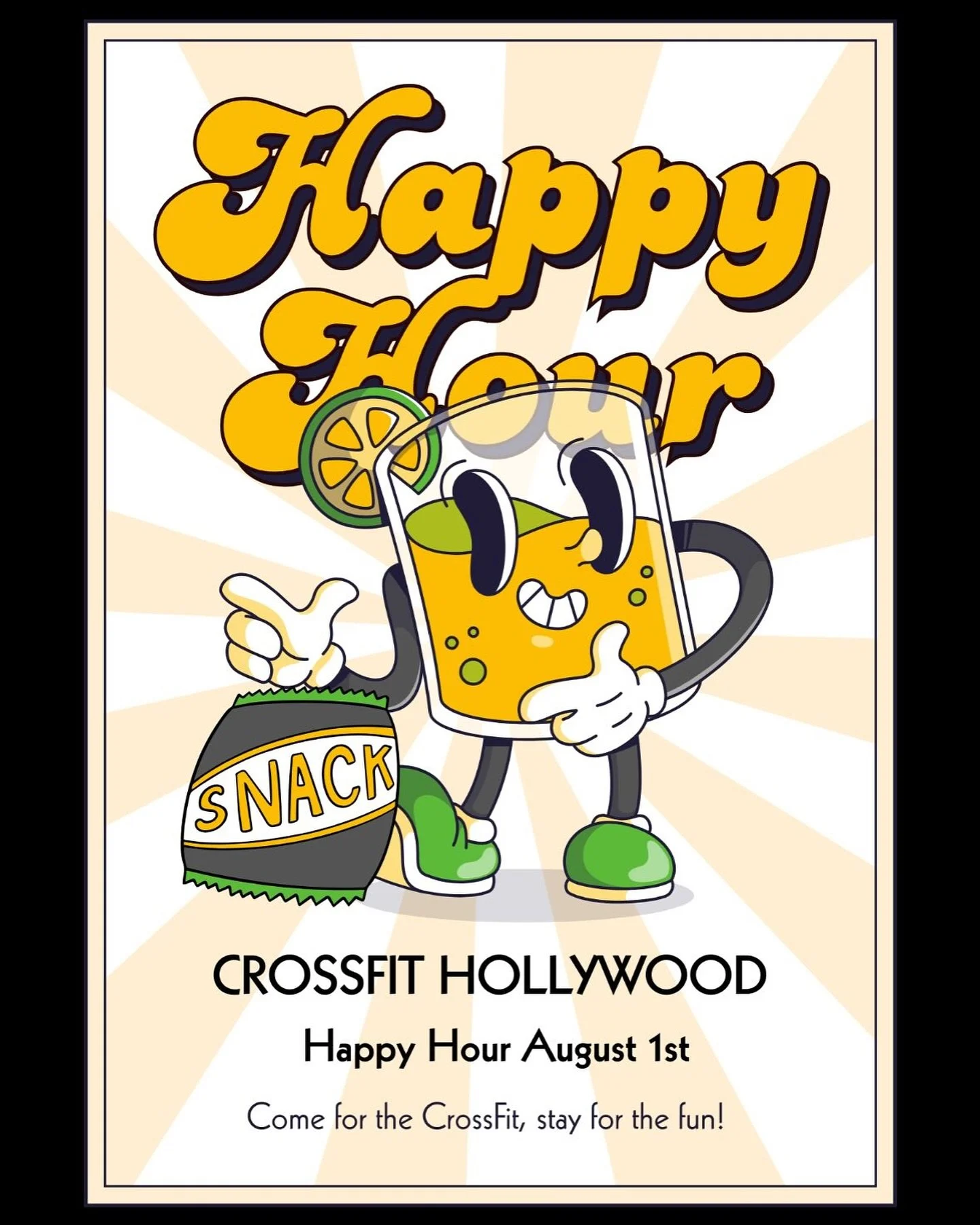 Happy Hour August 1st
Where: CFHW 
When: 6:30pm / 6:45pm class will be cancelled 

Some drinks and snacks provided, we encourage you to bring your favorite snack/drink to share!