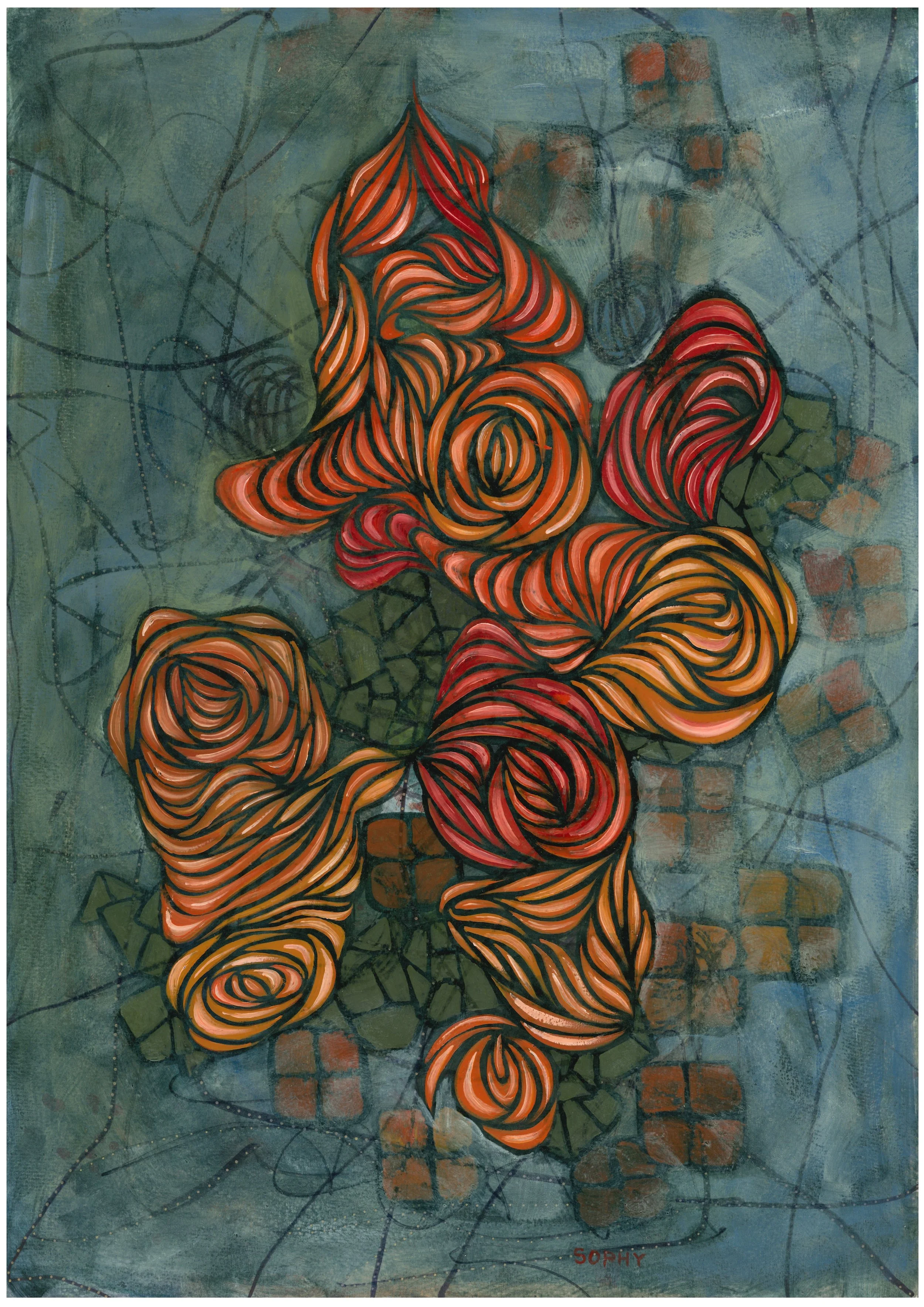 Oil-paint & marker pen on paper A3